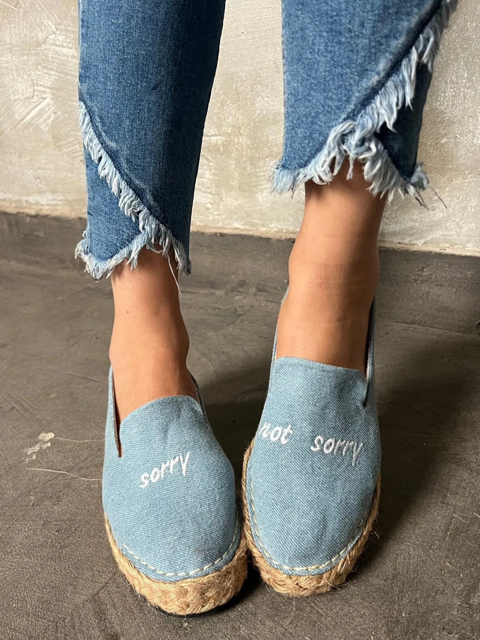 Sorry,Not Sorry Denim Espadrille