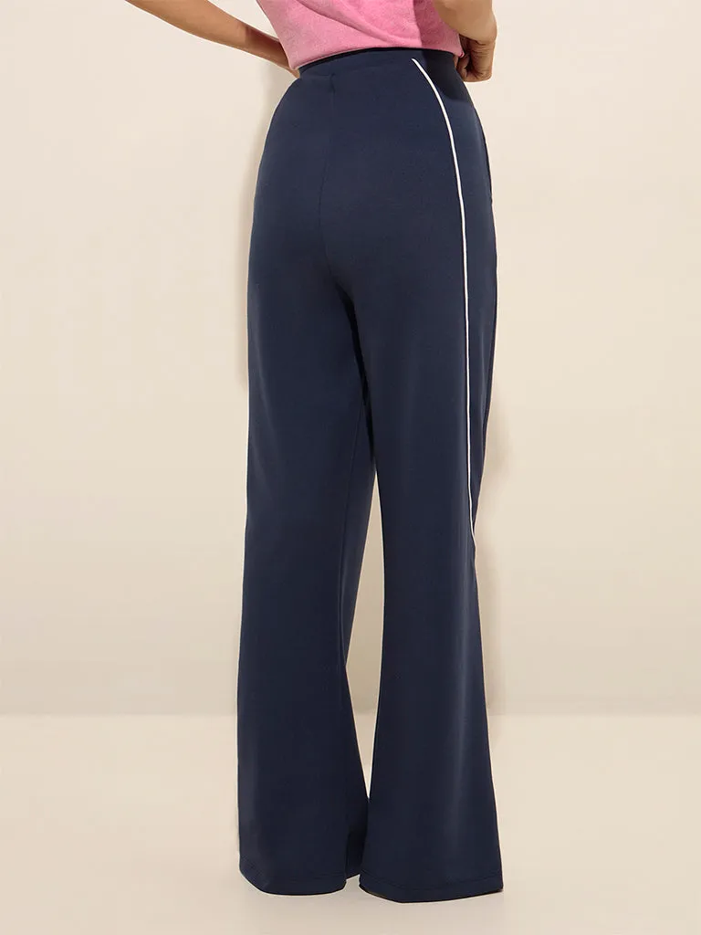 Studiofit Navy High-Rise Track Pants