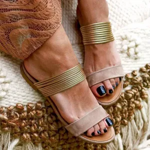 Summer Suede Low Heeled Open Toe Sandals