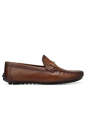 Tan Moccasins With Metal Buckle