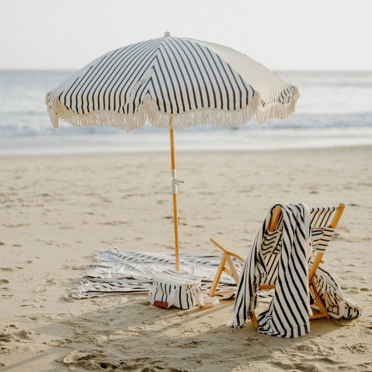 The Beach Towel - Monaco Black Stripe