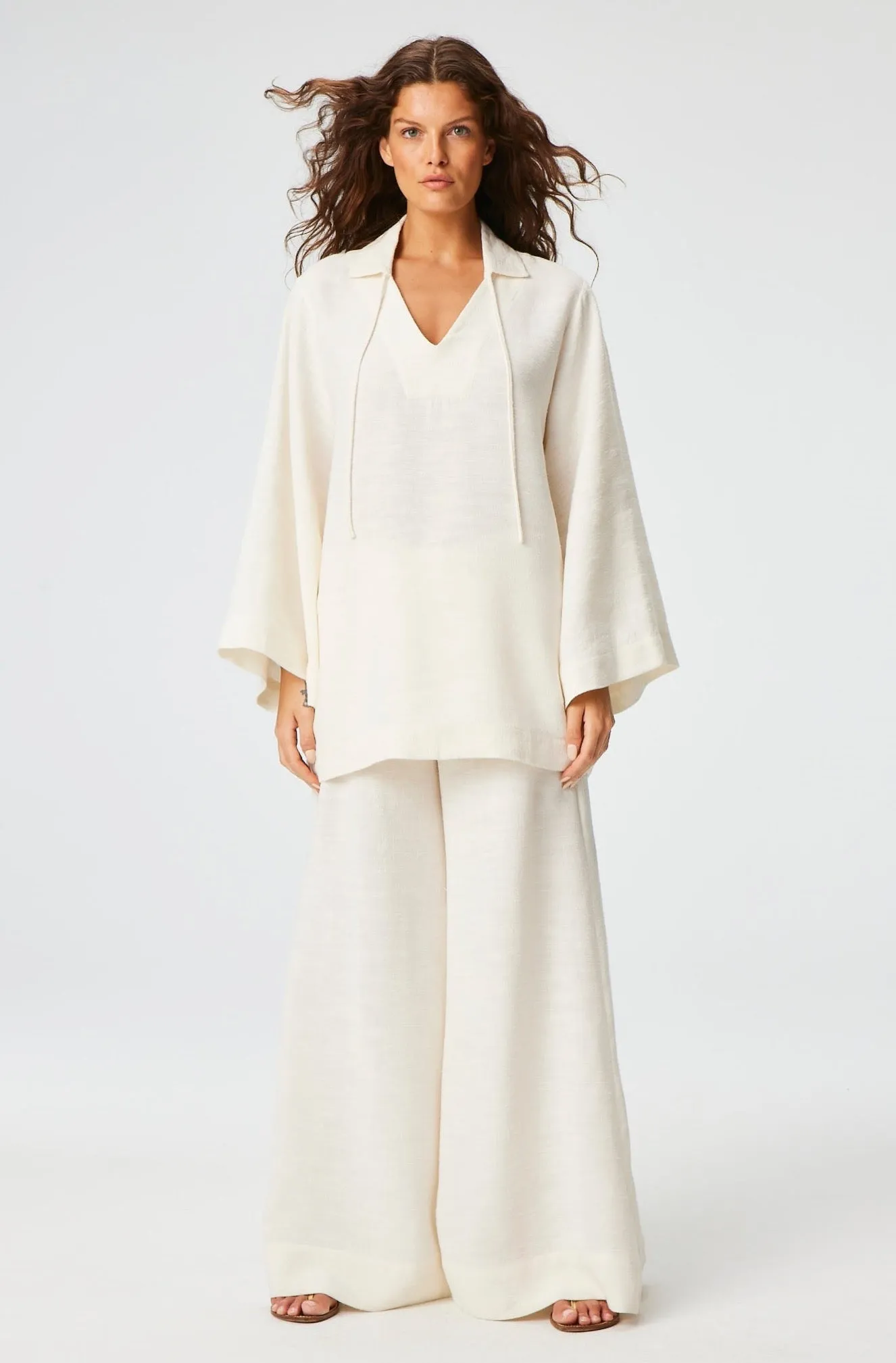 THE TUNIC in WHITE SHANTUNG
