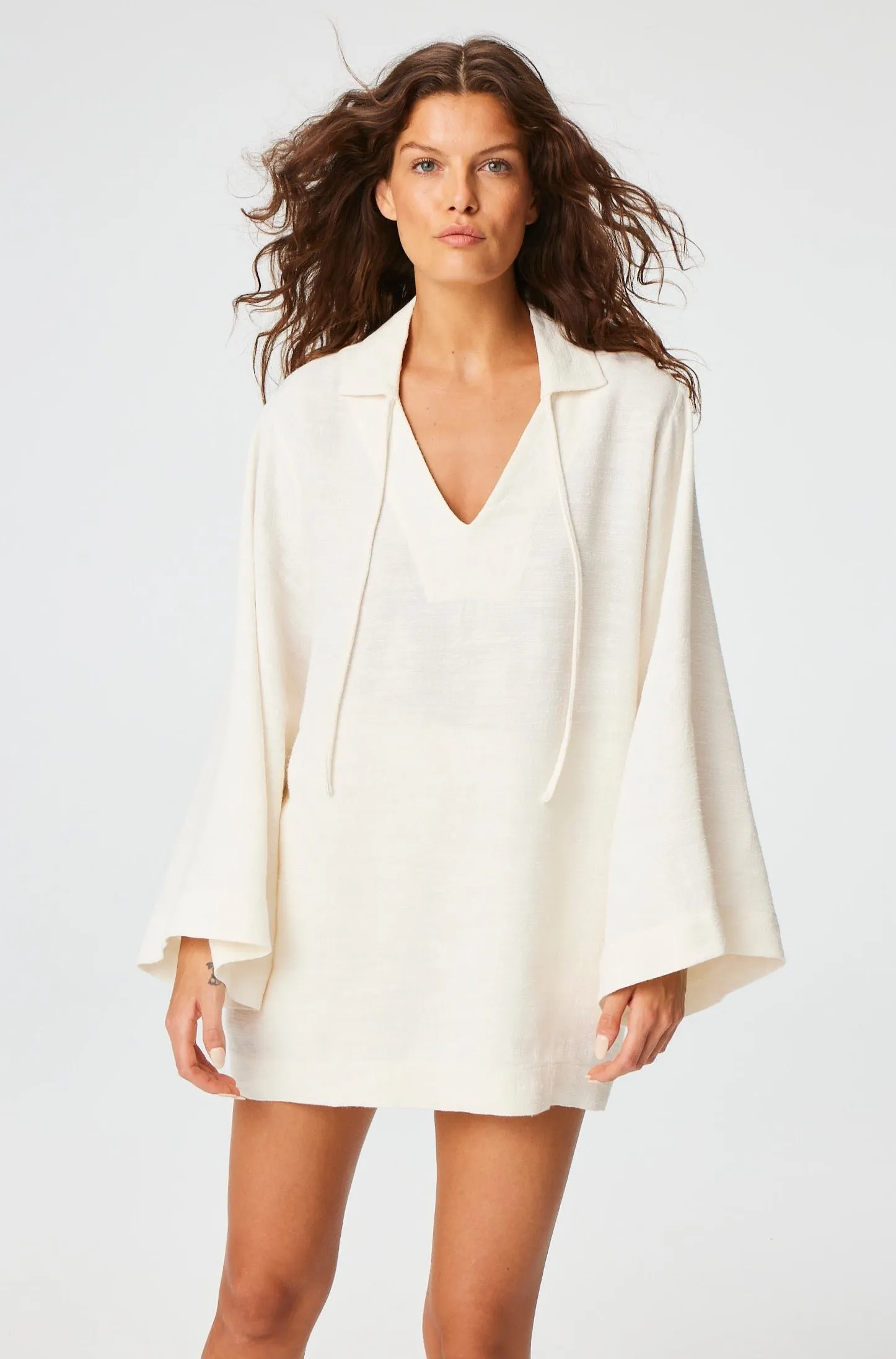 THE TUNIC in WHITE SHANTUNG