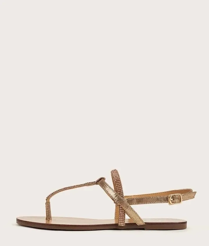 Toe Post Rhinestone Decor Slingback Sandals    S9264410