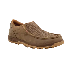 Twisted X Men's Driving Moc Brown Bomber Slip On Shoes MXC0018