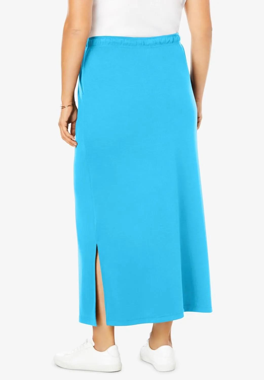 Woman Within Plus Size Petite Sport Knit Side-Slit Skirt