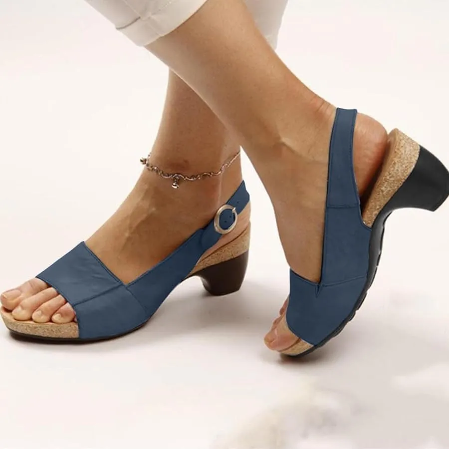 Women Sandals Toe Block Heel Sandals    S330911